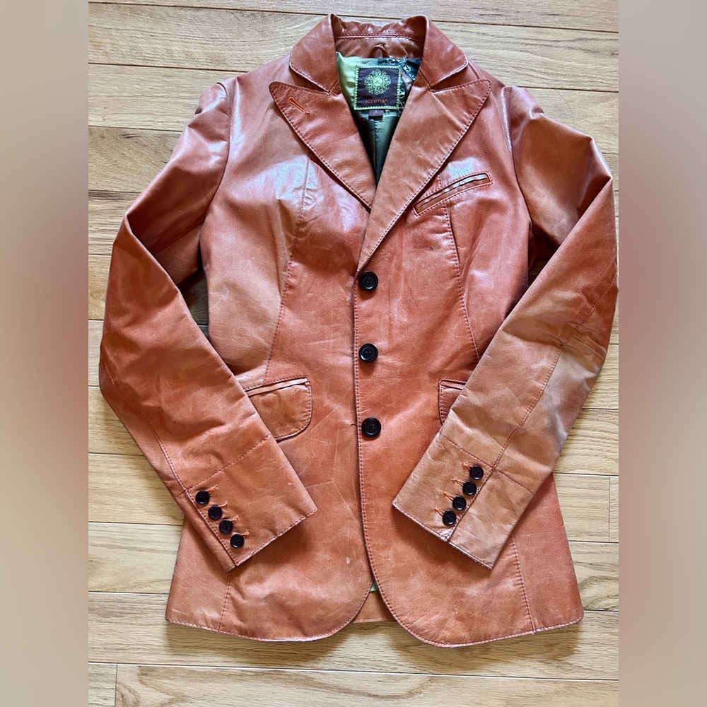 Kuhlman Genuine Leather Coat Jacket Women's Size 1